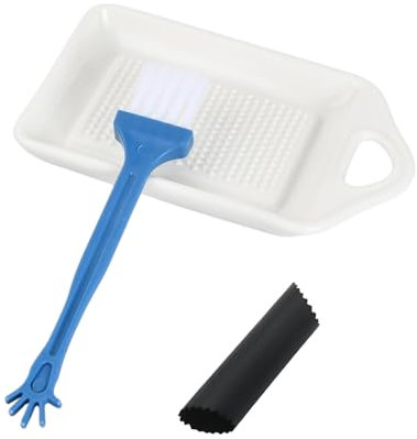 Culinavog Grattugia Zenzero, 1 Pezzi Piatto da Grattugia in Ceramica per Zenzero, Gratta Aglio, Facile da Pulire, Gratta in Porcellana Manuale per Spezie, Frutta e Verdura (Bianco, 11 × 6.8 × 2 cm)