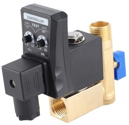 Válvula de Drenaje de Temporizador Premium, Válvula Eléctrica para la Gestión del Compresor de Aire, Temporizador Ajustable 0.5-10 Segundos, 0.5-45min, Funcionan Automáticamente,