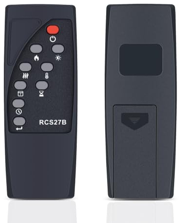 HZIME RCS27B Replacement Remote Control for FlameKo Dilton | NO setup required, fully functional, sensitive, fit for RCS27B FlameKo Dilton 40/102cm 3 in 1 electric fireplace
