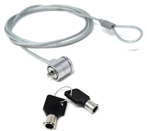 Laptop Security Lock with 2 Keys – 1.5m Anti-Theft Cable, Fits Standard All Laptop Slot, Protects Laptops & Devices at Work, Home, Airports, Hotels