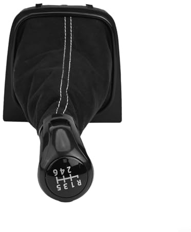LatoYard Schaltknauf Schaltsack für Golf 5/6 und für Jetta 5/6, 5 oder 6 Gang Schaltgetriebe, Leder, Schwarz