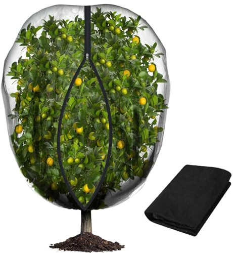72x72 Inch Fruit Tree Protection Net with Zipper and Drawstring, Garden Netting Mesh for Plants Protect, Insect Bird Barrier Netting Mesh Cover Bag Cage for Protection Plant Fruits Flower