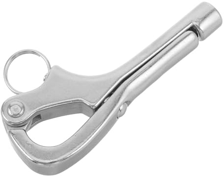 BESTonZON Gancho Pelícano de Acero Inoxidable 8 Mm Autoblocante Clip de Presión y Liberación Rápida para Barco, Grillete Marino Resistente y Accesorio de Amarre para Navegación y Fondeo