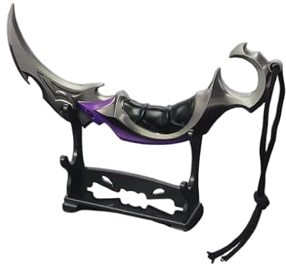 Top Toys Wonders - Réplica Karambit Reaver de Valorant - Cuchillo de Colección en Aleación de Zinc (16cm) con Soporte, Merchandising de Videojuegos para Decoración Setup Gamer y Regalo para Fans