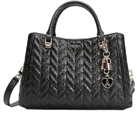 GUESS Handtasche Umhängetasche Stacey Girlfriend Satchel Black schwarz