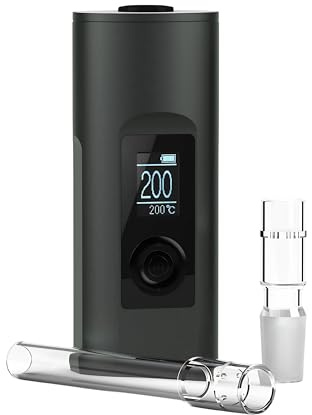 Arizer Solo II Max Dry Herb Vaporizer [Carbon Black] - No Nicotine | Available in 2 colours - USB-C 3A Cable, Removable Battery, Heating Ceramic, Dark Mode, Isolated Air Path