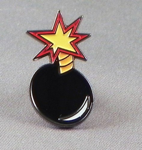 Anstecknadel aus Metall, Emaille, Cartoon-Motiv, explodierende Bombe