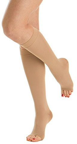 Relaxsan M2150A (Beige 3-L) Gambaletti medicali microfibra classe 2 - K2 punta aperta