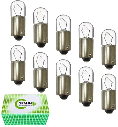 SPAHN 10 lampadine a incandescenza, 24 V, 2 W, Ba9S, 24 Volt, 2 Watt, colore argento, per cruscotto, luce di posizione, illuminazione targa ecc