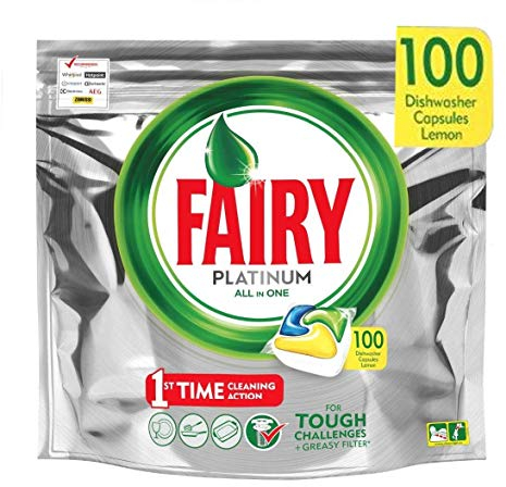 Fairy Platinum - Spülmaschinentabs All-In-One 100 Kapseln Zitrone Lemon Geschirrspültabs