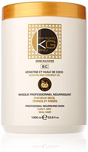 KERAGOLD PRO Masque pour Cheveux Secs Ternes/Frisés sans Sulfates, 1000 ml
