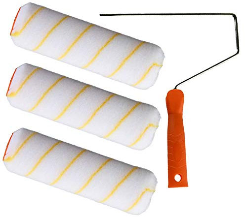 Farbroller Kit, Farbroller Pinsel, 3 Stück Mini Walzenbürste Tragbare Wandfarbe Walzenbürstenhalter Farbrollerbügel, Qualitäts Farbrolle für Gebäudedekoration