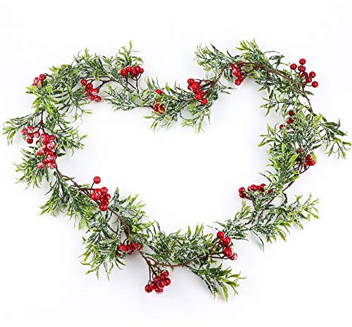 Guirnalda Navideña de Pino Artificial 1,8 m - Decoración de Abeto Artística para Chimeneas, Escaleras y Árboles de Navidad