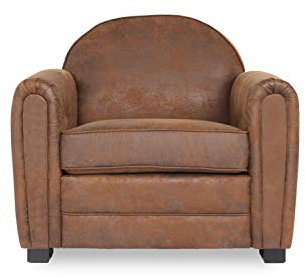 INTENSE DECO Fauteuil Club Vintage William, Microfibre
