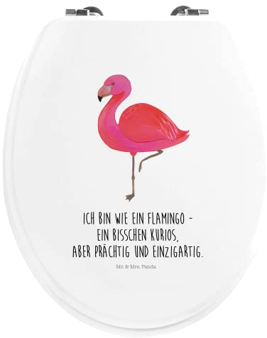 Mr. & Mrs. Panda Motiv WC Sitz Flamingo Classic - Geschenk, WC-Sitz, einzigartig, Freundinnen, Außenseiter, Klodeckel, Toilettendeckel, Geschwister,