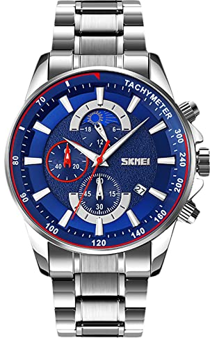 rorios Herren Uhren Wasserdichter Analog Quartz Uhren mit Edelstahl Armband Sport Herrenuhr Mode Chronograph Uhren für Männer