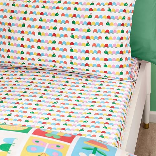 Catherine Lansfield Kids Curious Caterpillar Single Fitted Sheet Bright