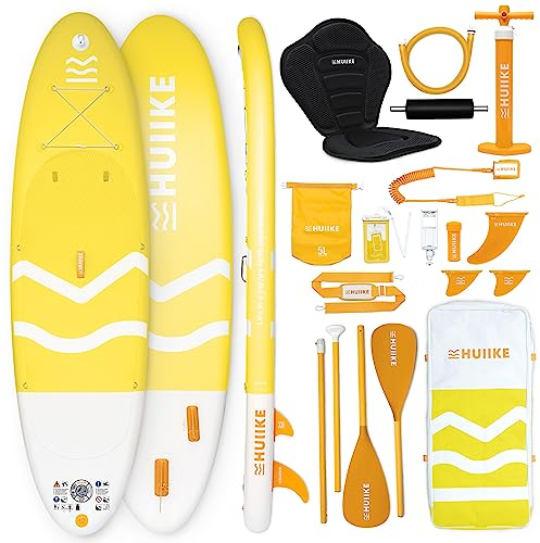 HUIIKE Stand Up Paddling Board mit Zubehör, Paddel, Finnen, Pumpe. Paddle Sup Board Aufblasbar Hohe Stabilität und Widerstandsfähigkeit. 305 x 84 x 15 cm, Belastbar bis 130 kg