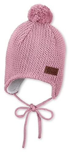Sterntaler Baby - Mädchen Strickmütze Baby Bommelmütze Strick mit Ohrenklappen, Rosa, 47