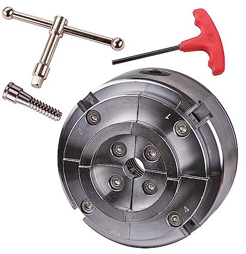 4 - Backen Spannfutter Backenfutter 4,5 Zoll für Drehmaschine Drechselmaschine Gewindeaufnahme M 33x3,5 / Klemmbereich innen 50-65 mm/Spannbereich außen 75-97 mm