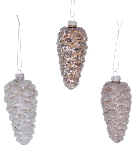 BOLTZE Celyn Weihnachtshänger Zapfen 12cm Sortiert (1 Stück)