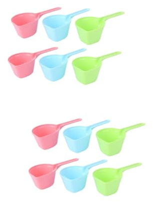 ABOOFAN 12piezas Cucharas Medidoras para Comida y Agua De Coloridas Gran Capacidad para Alimentación y Baño De Verdes Azules
