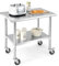 KOMFOTTEU Tavolo da lavoro con ruote, per cucina, carrello di servizio in acciaio inox, carrello a 2 ripiani con carico di 250 kg, tavolo di preparazione del cibo per ristorante (91,5 x 61 x 89,5 cm)