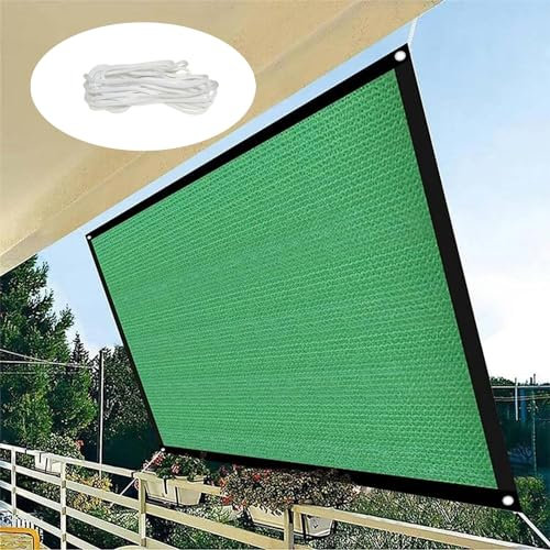 Sonnenschutz Balkon - 2x8m - Windschutz Wasserabweisend UV Schutz - Schattiernetze - Sichtschutznetz für Pflanzen und Gartensonnenschutz Verwendet, Grün