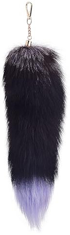 Nocyclonic 40cm Fell Schwanz fox tail Tierschwanz AnhängerKeychain Extra Groß Schlüsselring Tasche Zusätze Auto Schlüsselketten Anhänger (21)