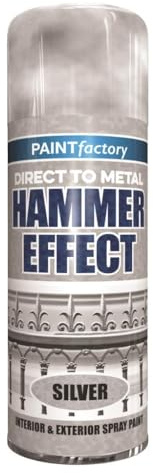 RAPIDE PF Hammer Effect Spray Paint Silver 400ML - Direct to Metal, All-in-One Primer, Undercoat & Top-Coat | Ideal for Rust-Free Metal Surfaces | Excellent Coverage & Adhesion