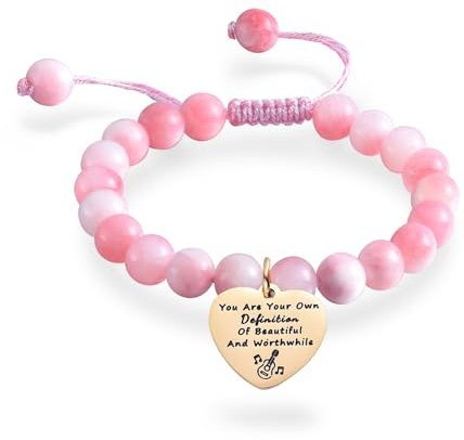 Melix Home Taylor-Zitate Merch-Musikarmband, Geschenke für Fans, Freundin, Teenager-Tochter, Frauen, süße, motivierende Armbänder aus Naturstein