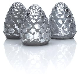 Generisch Tannenzapfen aus Beton | Herbstdeko | Weihnachtsdeko | optional z.B. mit Blattkupfer | Weihnachten | ab 4.99 Euro (2 Tannenzapfen, Silber, Dunkelgrauer Beton)