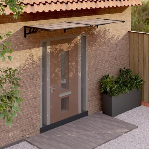Lawn & Garden, Outdoor Living, Window & Door AwningsDoor Canopy Black 239x90 cm Polycarbonate