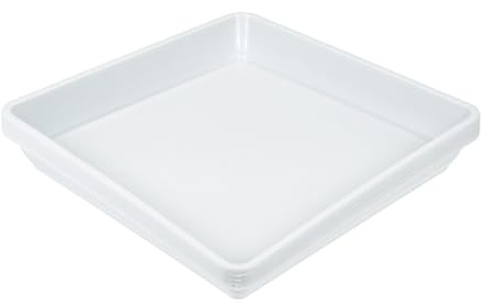 TIXIPEM Sottovaso quadrato da 17,8 cm, 4 pezzi, vassoio antigoccia per fiori da interno ed esterno, cortile, giardino, vaschetta in plastica bianca