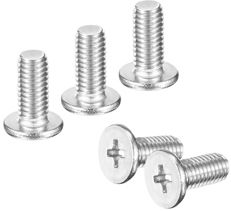 sourcing map Lot de 100 vis à tête ronde plate M9,5–0,8 x 10 mm en acier inoxydable 304 pour machine à vis cruciformes pour connexion de meubles
