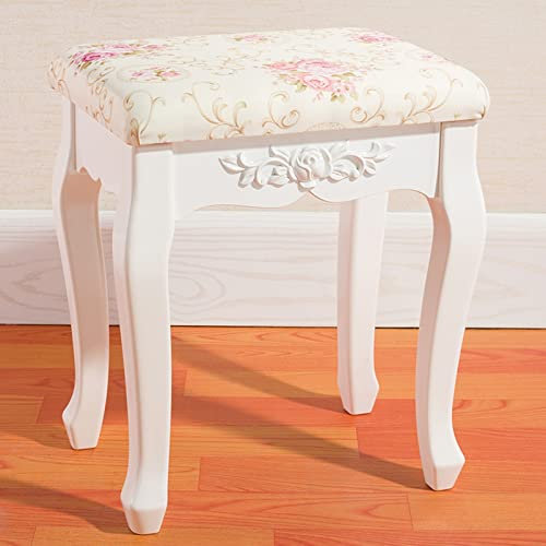 SJFJJKD Schminkhocker/Schminkhocker/Make-up-Hocker/gepolsterte Bank/Klaviersitz, Stuhlbank im Schlafzimmer, Badezimmer, Sitzhöhe 46 cm, ABS-Kunststoff, Stahl, L kräftig Friendship Years