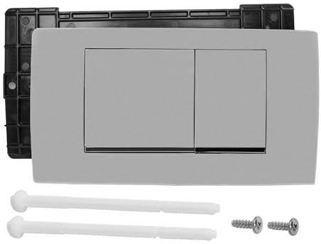 Betätigungsplatte für WC Kompatibel mit Geberit Twinline 30 Drückerplatte, WC Spülkasten Ersatzteile Chrom Kunststoff, Zweimengentechnik, Quadratische Taster (Chrom Silber)