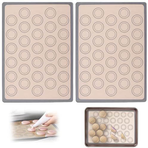 NHQZ Confezione da 2 tappetini da forno in silicone Silicone Forno, Forno Riutilizzabile Antiaderente e Sicura per Gli Alimenti, Ideale Tappetino Microforato per Forno per Biscotti