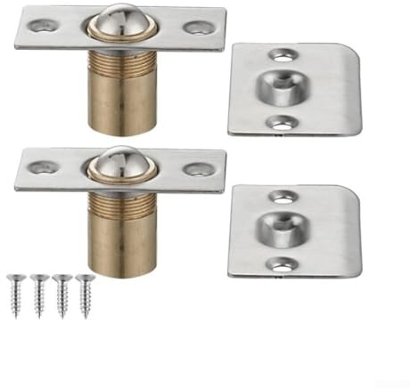 Système de fermeture à billes pour porte de placard avec 2 loquets en acier inoxydable