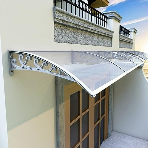 Baldacchino moderno in policarbonato trasparente, tendone per finestra, veranda, protezione d'ingresso, 60 x 60 cm, baldacchino in alluminio per porta