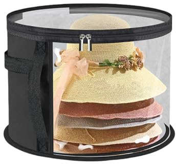 Cajas grandes para sombreros con tapas, organizador de almacenamiento de sombreros de vaquero para viajes en el armario, funda de sombrero de ala ancha con asas de transporte, bolsa de almacenamiento