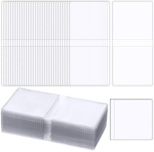 Honoson 1000 Pack 2.5 x 2.5 Inch Double Pocket Coin Flips Bulk Unplasticized Coin Sleeves Pocket Holders Clear Vinyl Collection Pouch Holder Protectors for Protecting Dollar Long Term Storage Safety