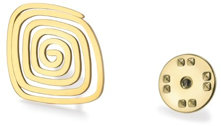 Dreamtimes Geometrische Spirale Brosche Pin Moderne Edelstahl-Schmuck für Frauen Männer Spirale Swir Brosche Einzigartige Unisex Pin für Revers Jacken Hüte (Gold)