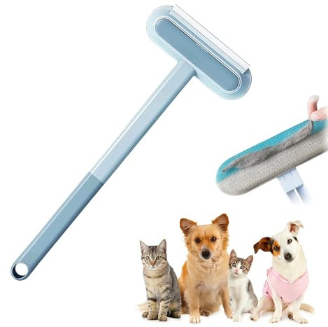 LUMOOM Removedor de pelo de mascotas, 3 en 1, mango largo multifunción, doble uso, cepillo quitapelusas, cepillo para eliminar pelos de animales, para ropa, sofá, alfombras