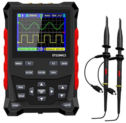 Osciloscopio digital 500MSa/s Generador de forma de onda de 2 canales de almacenamiento de formas de onda automático/normal/modos de escaneo de forma de onda única