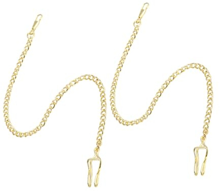 BESTYASH 2 Stück Taschenuhrkette Vintage Goldene Uhrenketten für Herren und Damen Klassisches Accessoire für Anzug und Weste Vielseitige Schmuckkette mit Zeitlosem Design