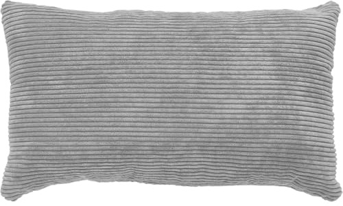 andiamo Kissen Emy in Cord-Optik - Sofakissen mit Füllung Bezug - Zierkissen Dekokissen Kopfkissen 30 x 50 cm grau