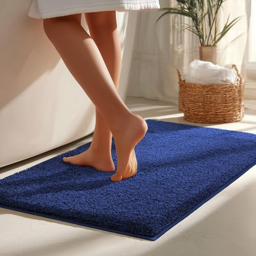 Floordirekt Badematte NASA Dunkelblau 80 x 120 cm weiche und langlebige Badvorlage, verstärkte Kanten, wasserabsorbierend und pflegeleicht