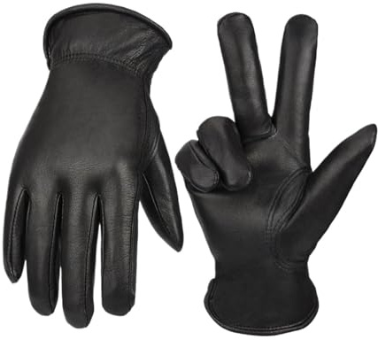 Guantes de cuero for motocicleta, térmicos, for hombre y mujer, for motocross, conducción, ciclismo en invierno, MTB, motociclista(Style B,XL)