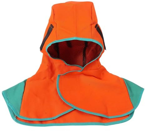 Schützende Schweißhaube mit atmungsaktivem Mesh und flammhemmendem Stoff für Nacken- und Kopfschutz, verstellbare Passform, wiederverwendbares waschbares Design, für Orange/Grau/Schwarz (zufällige